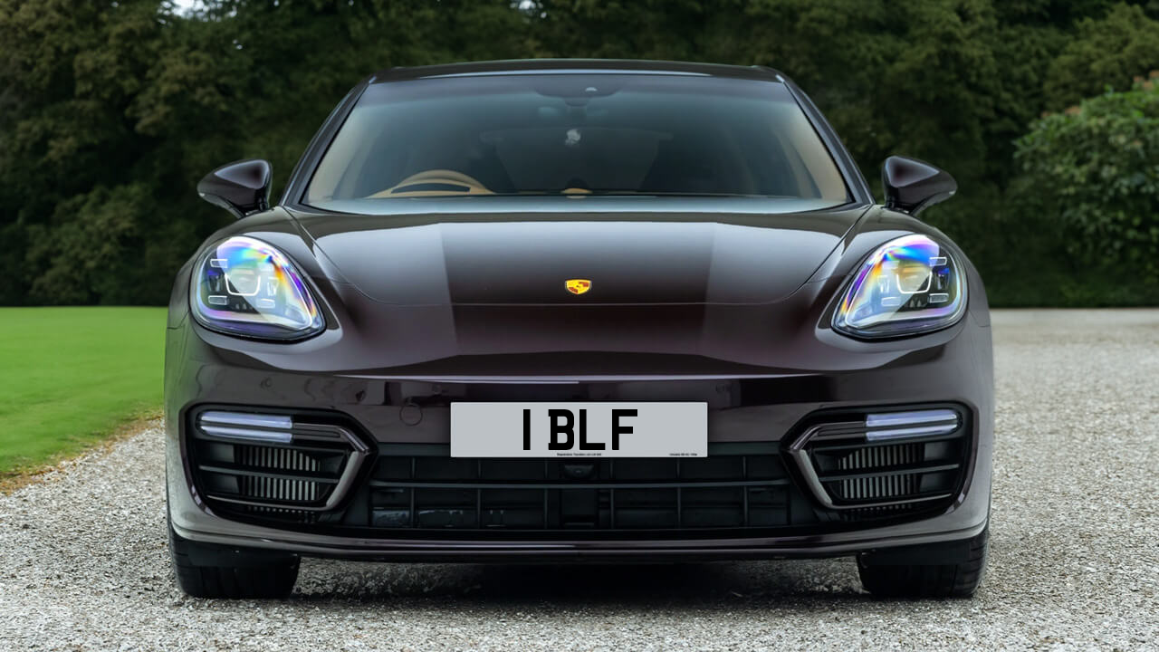 Car displaying the registration mark 1 BLF